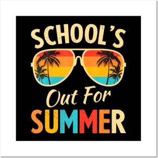 Last Day Of School Retro Schools Out For Summer Teacher Posters and Art
